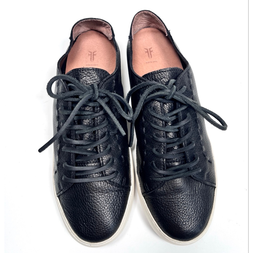 Frye Womans Sneakers Black Leather Sneakers Size 7.5